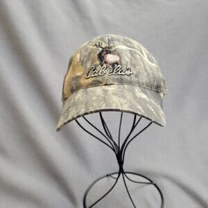 CABELAS Hat Cap Adjustable CAMO Hunting Green Yellow Deer Logo Breatheable